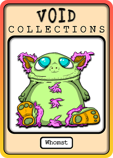 A picture of the Whomst card with its standard border.